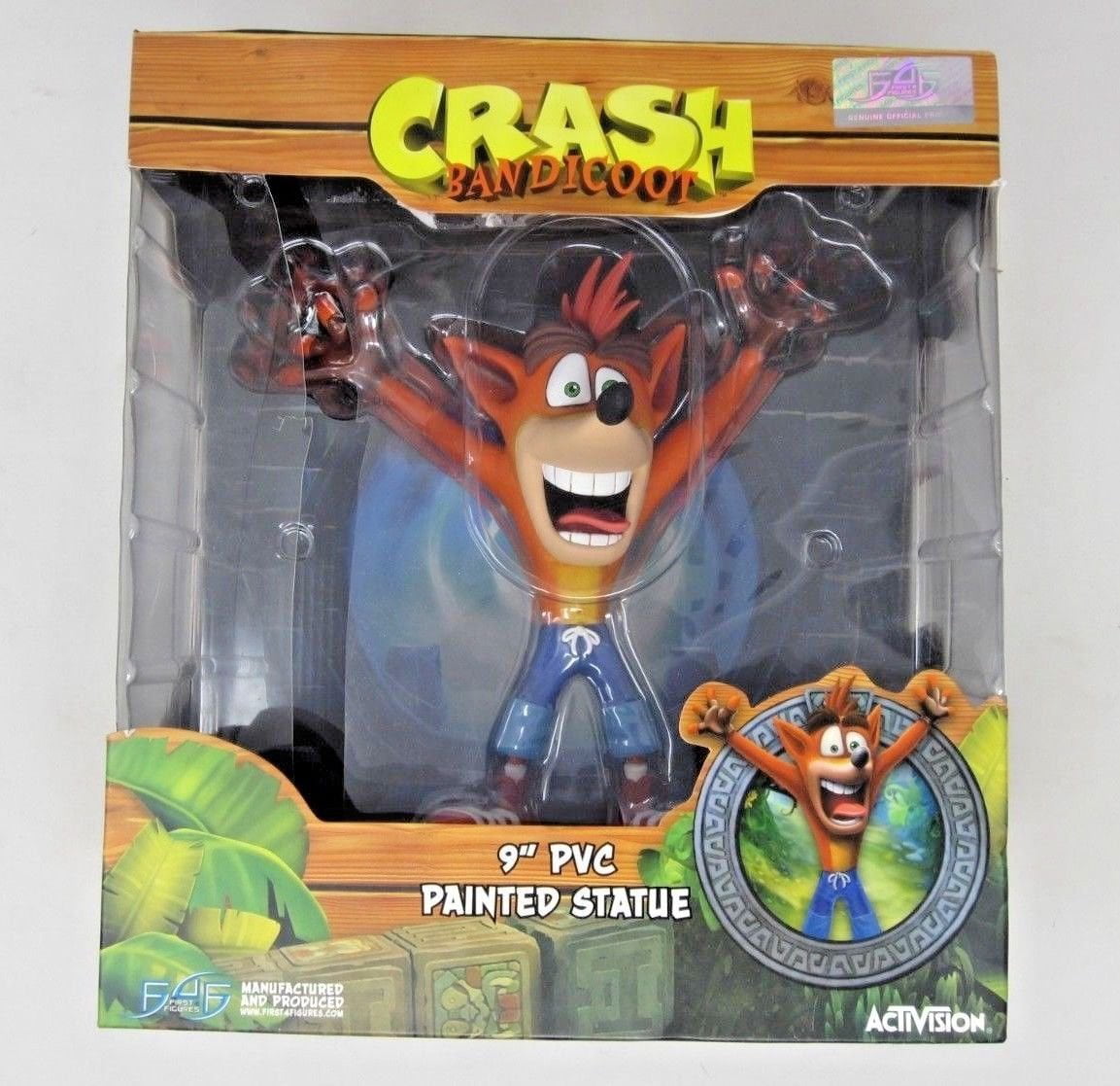 Crash Bandicoot PVC Painted Statue 9in First 4 Action Figure Toy Doll 