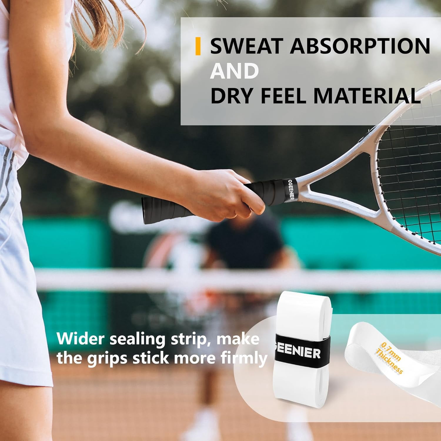 Tennis Racket Grip Tape, 3/6/12 Pack, Absorbent and Anti-Slip Tennis Overgrip, Precut Soft Pickleball Paddle/Badminton Wrap Grips Tape