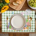 thumbnail image 4 of Easter Placemats Set of 6, Spring Watercolor Bunny Eggs Butterflies Green Plaid Placemats for Dining Table, Place Mats for Kitchen Tabletop, Waterproof Wipeable Dining Table Mats Set, 4 of 9