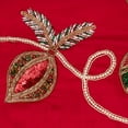 thumbnail image 3 of Vickerman 72" Red Beaded Ornament Velvet Christmas Tree skirt, 3 of 4