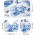 thumbnail image 3 of Bathroom Shower Curtain Sets with Rugs, Blue Leaves Pattern Printed on Shower Curtain and Liner Set, Ideal for Bathroom Apartment RV College Dorm, 72 x 72 inches, 3 of 8