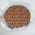thumbnail image 3 of Ambesonne Fruits Fitted Round Tablecloth, Organic Garden Harvest, 56"- 60" Diameter, White Green and Red, 3 of 5