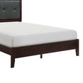 thumbnail image 4 of Wade Contemporary Queen Bed, Faux Leather Tufted Headboard, Espresso Brown- Saltoro Sherpi, 4 of 5