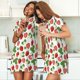 thumbnail image 4 of Fotbe Strawberry Bata de Dormir para Mujer con Estampado, Camisón de Algodón de Manga Corta, Ropa de Dormir Casual, 4 of 6