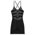 thumbnail image 3 of JIAYUE Womens Swimsuit Cover-Ups Sexy Sleeveless Hollow Above Knee Tight Scoop Neck Spaghetti Strap Solid Color Fashion Backless Bathing Suit Cover Up Dresses, 3 of 9