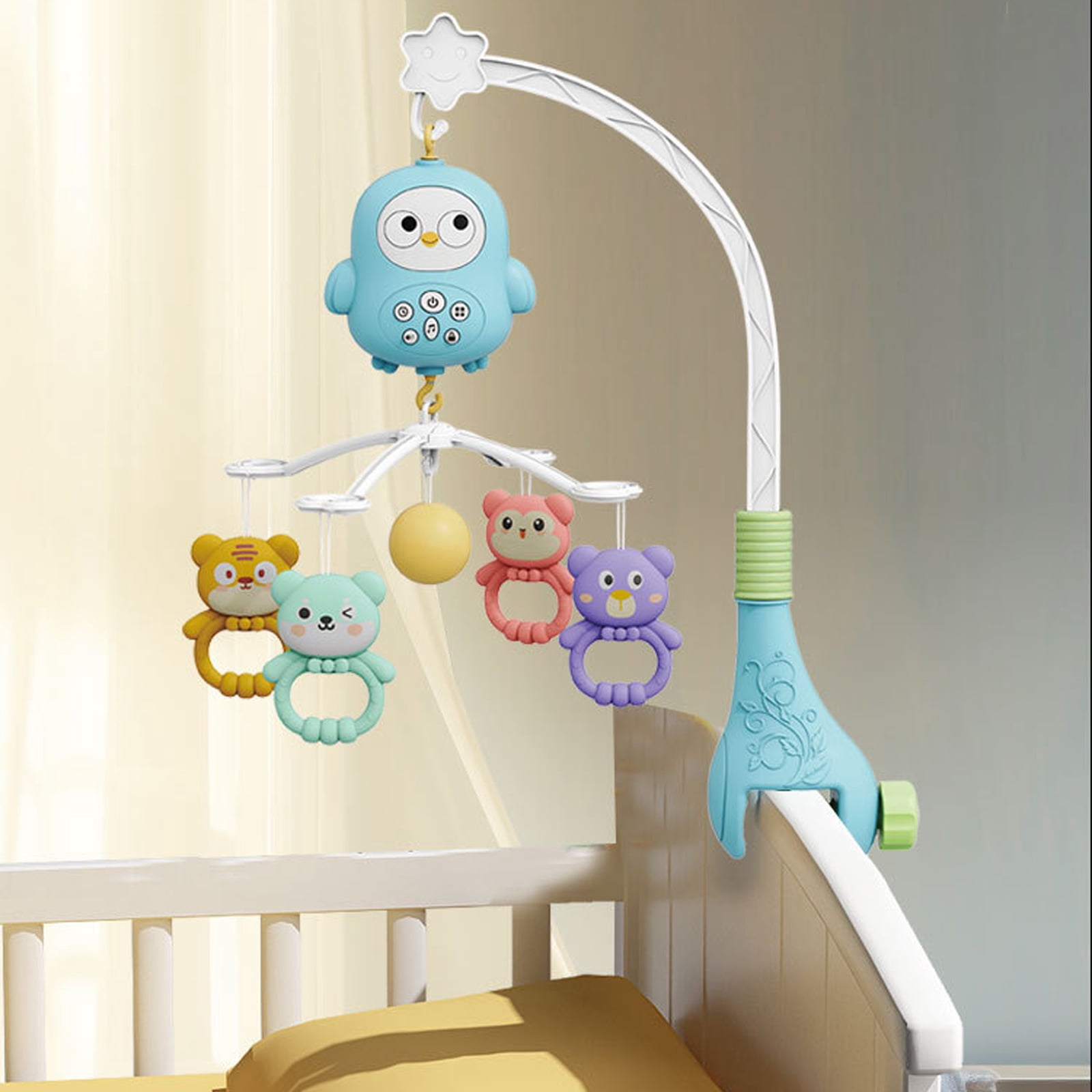 Musical Box Rotating Baby Bed Mobile Visual and Auditory Stimulation Rattle Toy for Newborns Nursery Room Decoration