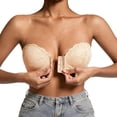 thumbnail image 3 of Iyufng Women's Front Closure Strapless Lace Bandeau Bra Anti Slip Push Up Convertible Bralette, 3 of 8