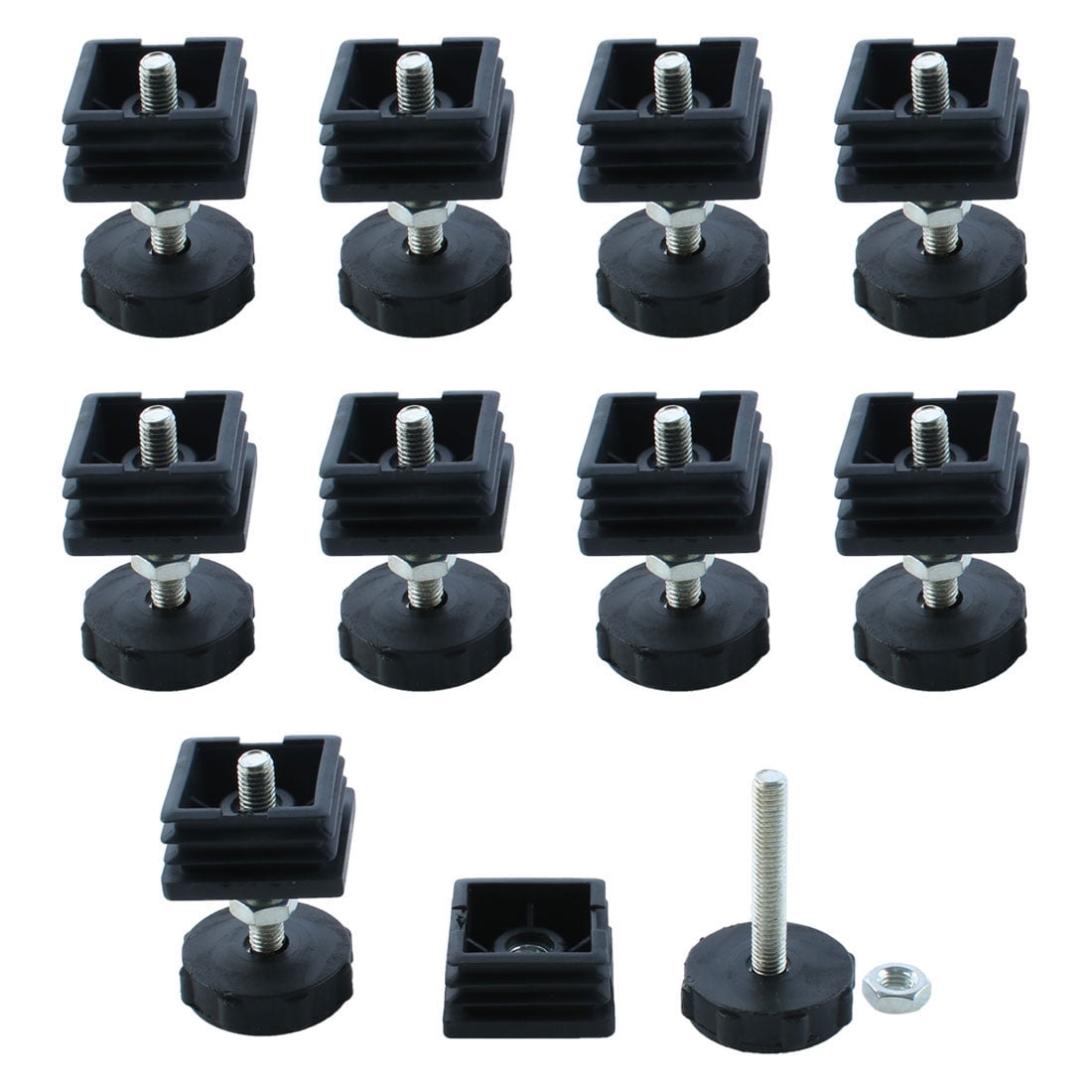 Uxcell Leveling Feet 38 X 38mm Square Inserts Furniture Adjustable Leveler 4 Sets