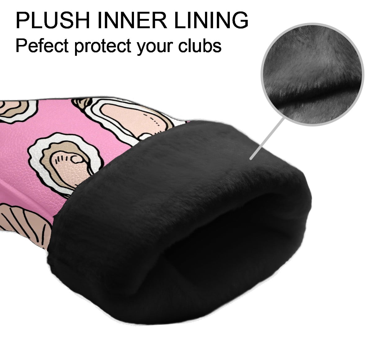 Golf Club Head Cover Waterproof Leather Golf Accessories HeadCovers Set Driver Headcover for Women Men Seafood Charm