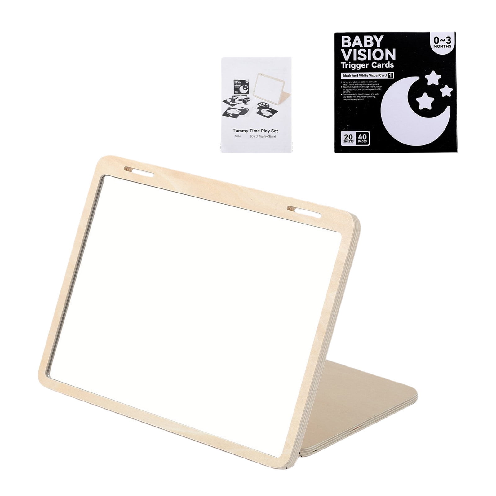 Wooden Infant Perceptual Development Toy Pliable Glass With Constructed In Card Storage For Visual Cognitive Learning