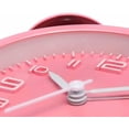 thumbnail image 2 of Double Bell Alarm Clock With Night Light, Large Dial Of 4 Inches, Analog Quartz Alarm Clock With Loud Alarm, No Ticking, Noiseless, Children'S Alarm Clock Battery Operated (Pink), 2 of 6