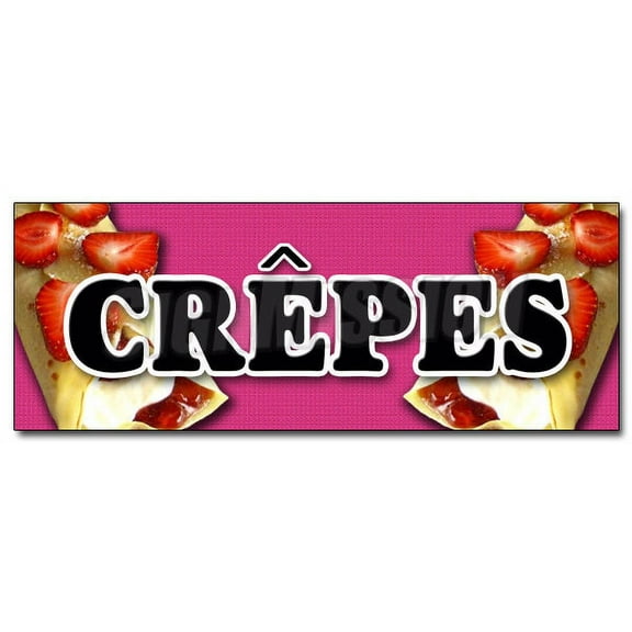 24" CREPES DECAL sticker crepe thin pancake strawberry chocolate crispa