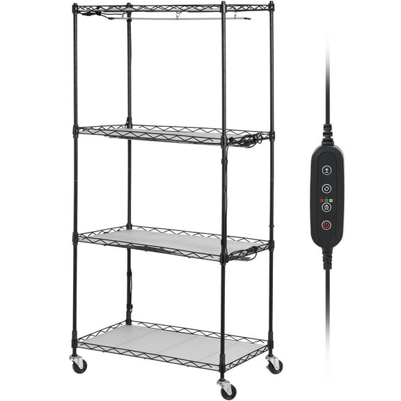 Metal Plant Shelf with Grow Light, 4-Tier Indoor Plant Stand with 45W Full Spectrum Light, Timer & 3 Modes, Rolling Wheels for Seedlings and Houseplants
