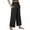 Black, variant on Women's Summer Casual Flowing Wide Leg Ankle Pants, Lightweight and Comfortable for Stylish Wear, Loose Fit with Airy Fabric,Black 2XL