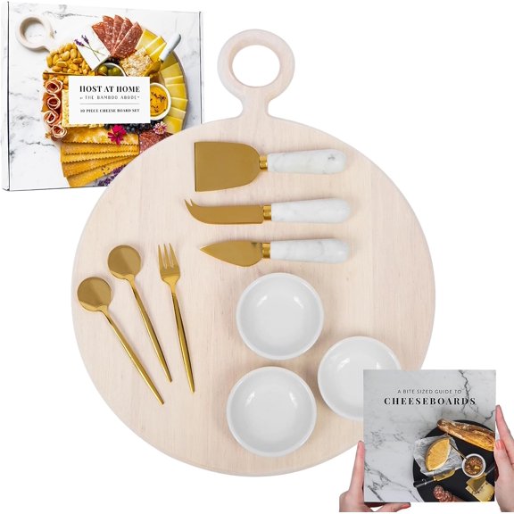 10 Piece Cheese and Charcuterie Board Set, Black, Host at Home by ZXNYH, Cheese Tray with Charcuterie Accessories, Kitchen Gifts, House Warming Gift New Home