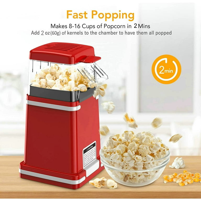 Hot Air Popper Popcorn Maker with 2 Popcorn Boxes for Home, 1200W Air  Popcorn Popper, BPA Free Small Popcorn Maker, No Oil 2 Minutes Fast Air  Popped
