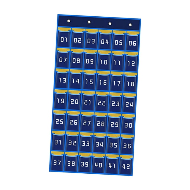 Organizador Colgante Perfecl para El Aula sobre La Puerta 42 bolsillos azul