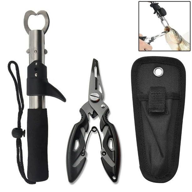 Ourlova 21.5cm Stainless Steel Fish Lip Gripper Lure Fishing Pliers Set  Multi-functional Fishing Tools For Freshwater Seawater 
