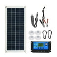 thumbnail image 1 of POINTERTECK Portable 300W Solar Flexible Panel Kit 12/24V Switch USB Charging Interface Solar Board With Controller Waterproof Solar Cells for Phone RV Car, 1 of 7