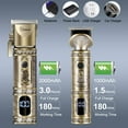 thumbnail image 4 of Hatteker Professional Hair Clipper And T-Blade Trimmer For Men, Beard Nose Hair Multipurpose Grooming Kit LED Display(Gold), 4 of 9