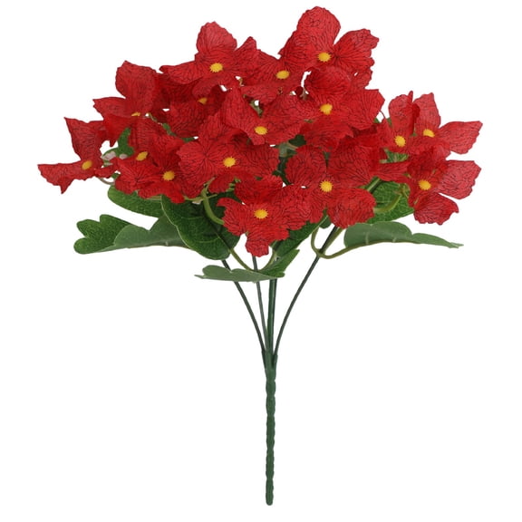 1Pc 11" Artificial Geranium Flowers for Outdoor, UV Resistant Fake Red Geranium Bush, Faux Silk Flower Stem for Window Box Porch Pots Decor