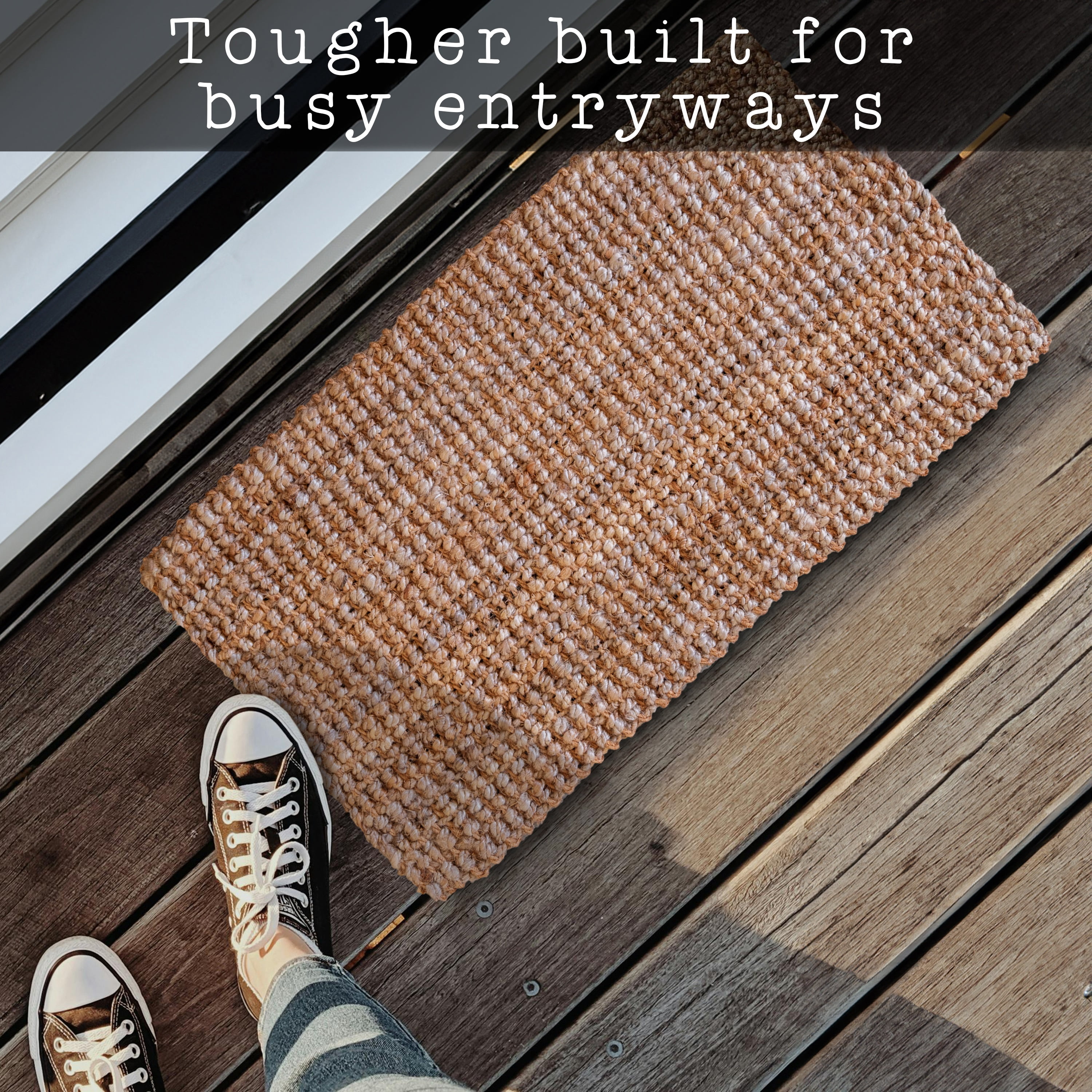 Jute Welcome Mat Woven Coir Doormat 30x17 Inch Welcome Mat Indoor Outdoor Door Mat
