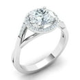thumbnail image 2 of Dash Jewel 2 Ct Round Cut Lab Created Diamond Engagement Ring - 14K White Gold Plated Halo Twisted Solitaire with Accents Design Ring - Thoughtful Gift for Her - Perfect for Cherishing Moments, 2 of 6