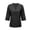 Black, variant on Womens Tops Solid Color Lace Stitching U Neck Cropped Sleeve Womens formal Shirts,Grey,S