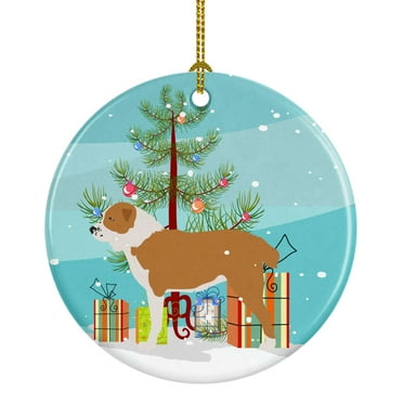 Caroline's Treasures Central Asian Shepherd Dog Merry Christmas Tree Ceramic Ornament
