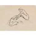 thumbnail image 2 of Heinrich Vogeler 24x18 Black Ornate Framed Double Matted Museum Art Print Titled: Mermaid Riding on Fish (1910), 2 of 5