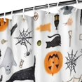 thumbnail image 3 of Halloween Gravestones Ghosts and Pumpkins Shower Curtain 84"x72" ,Bathroom Decorative Shower Curtains Set with 12 Hooks,Modern Waterproof Washable Shower Curtain, 3 of 6