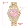 thumbnail image 2 of Charles Raymond Women's Big Rocks Bezel Colored Dial with Roman Numerals Fully Iced Out Watch - ST10327LA (ST10327LA Gold Pink), 2 of 3