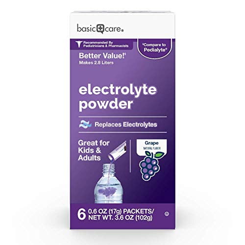 Basic Care Grape Electrolyte Powder Packets, 6 Packets