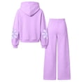 thumbnail image 7 of Enjoytime Girls Outfits Floral Print Long Sleeve Hoodie with Wide Leg Pants 2 Piece Set Kids Fall Winter Fashion Comfy Casual Sweatsuit, 7 of 7