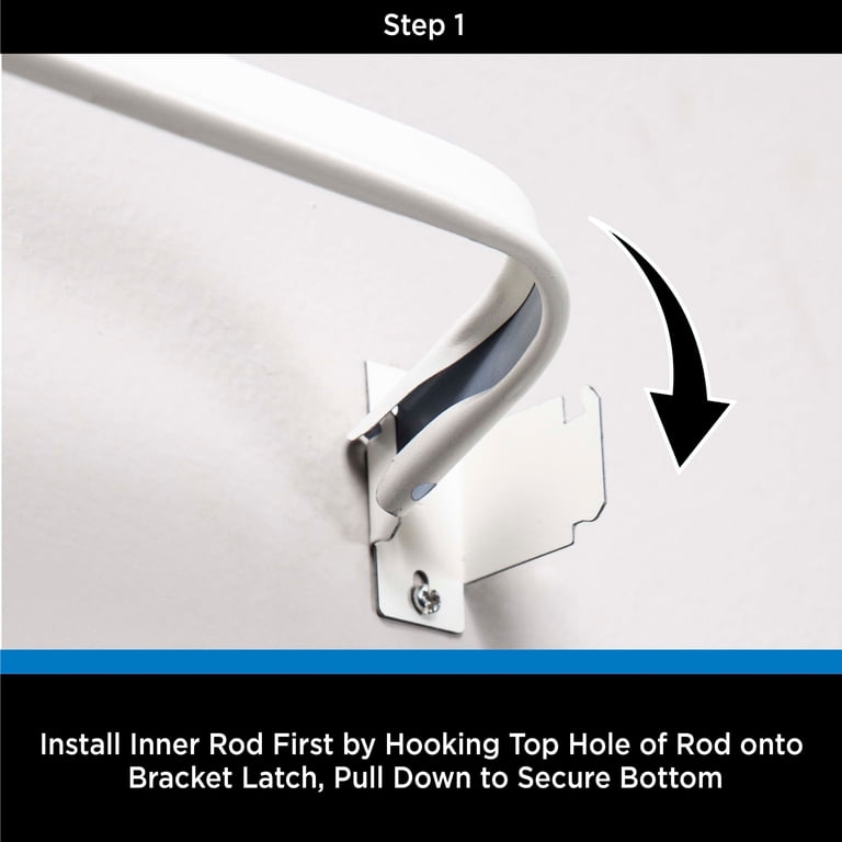 Adjustable Double Curtain Rod 28-48 Inches White 2 Pack photo 7