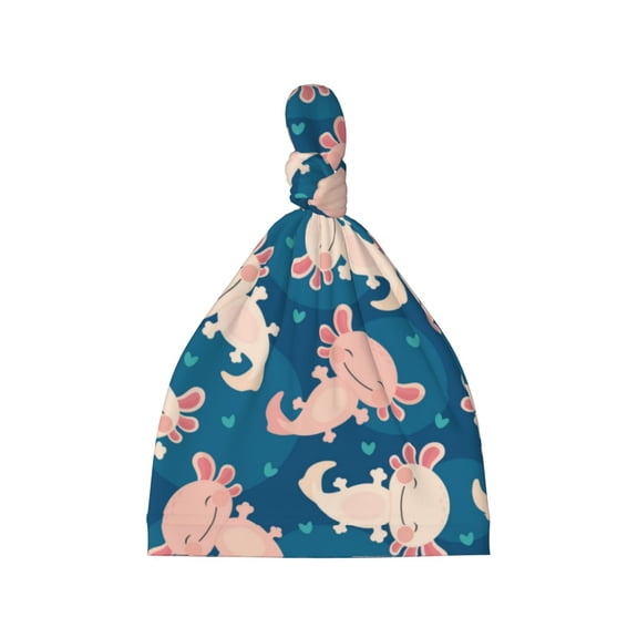 Picia Cute Salamander Printed Preemie Hats for Baby Girls Cotton Premature Knot Hats Newborn Hospital Cap Warm Knot Beanie Nicu for Preemie Girls and Boys
