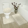 thumbnail image 1 of LPSSTORE 3 Piece Rock Memory Foam Bathroom Mat Set Flannel Embossed Rug Mat Toilet Lid Cover 19, 1 of 4