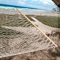 thumbnail image 2 of Vivere Double Cotton Rope Spreader Bar Hammock - Natural, 2 of 5