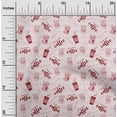thumbnail image 2 of oneOone Viscose Chiffon Red Fabric Text Craft Projects Decor Fabric Printed By The Yard 42 Inch Wide, 2 of 5