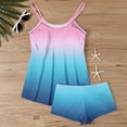 thumbnail image 6 of Tankini Swimsuits for Women Gradient Plus Size Summer Tummy Control Two Piece Bathing Suits Tank Tops with Swim Shorts Swimwear, 3XL, 6 of 6