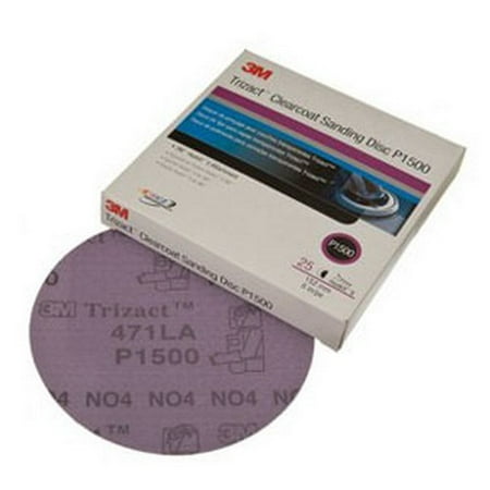 3M 2094 Trizact Hookit Clear Coat Sanding Disc, P1500, 3 in, 25 discs per