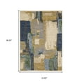 thumbnail image 3 of 2' X 3' Blue And Green Abstract Area Rug With Fringe, 3 of 5