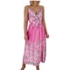 thumbnail image 1 of Moda de mujer Verano Sexy Inglaterra Tirantes ajustables Sin mangas Estampado con cuello en V Vestido dividido Pompotops ghjkhdj9612, 1 of 9