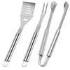 Annstory BBQ Grill Tools Set - Heavy Duty Stainless Steel Professional Grade Barbecue Accessories - 3 Piece Utensils Kit Includes Spatula Tongs & Fork