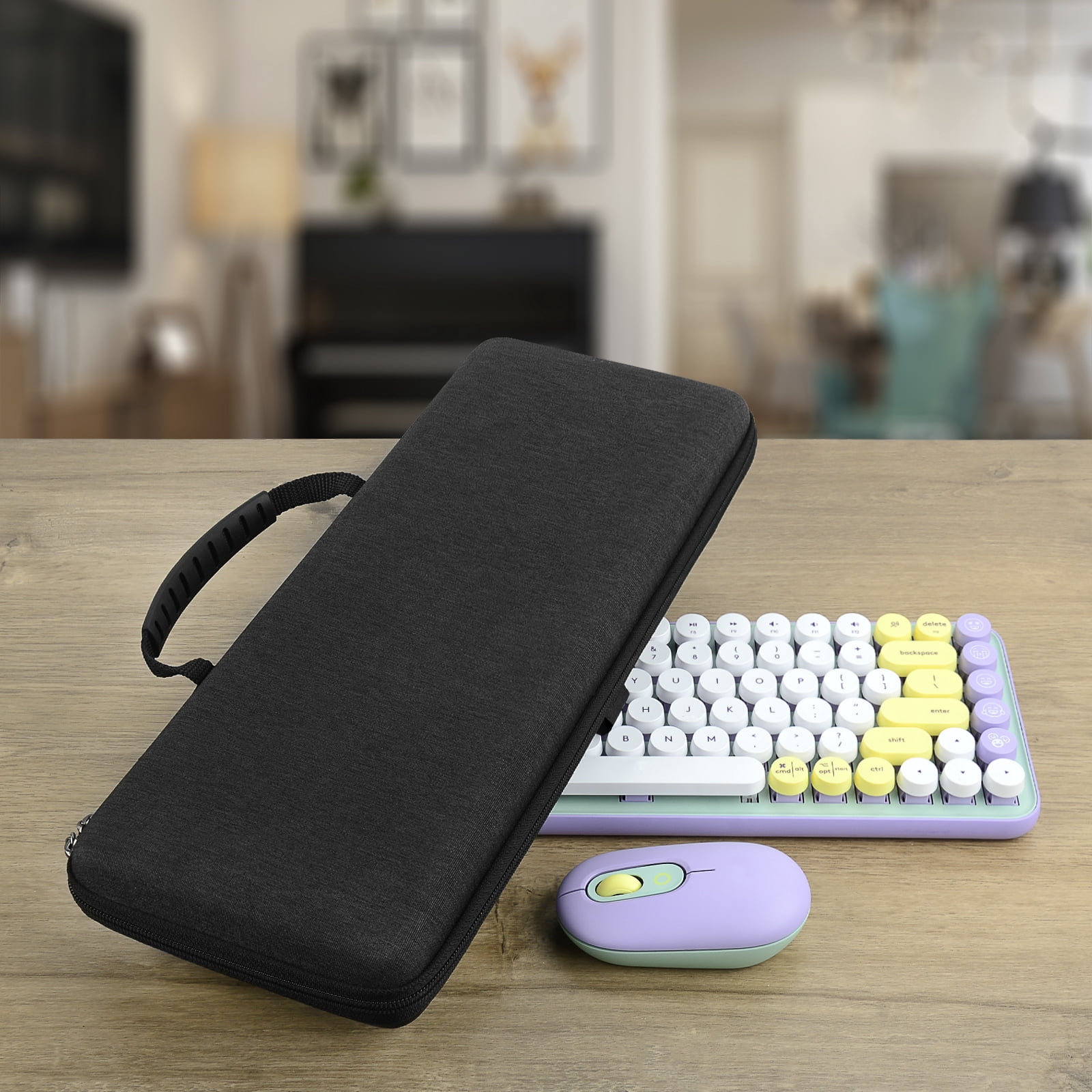 Geekria 75% Keyboard Case, Hard Shell Travel Bag for Compact 84 Key Computer Mechanical Gaming Keyboard, Compatible with Logitech POP Keys / POP ICON Combo / MX Mechanical Mini (Dark Gray)
