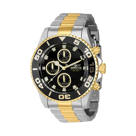Invicta 43407 Men's Pro Diver Black Dial Two Tone Bracelet Watch