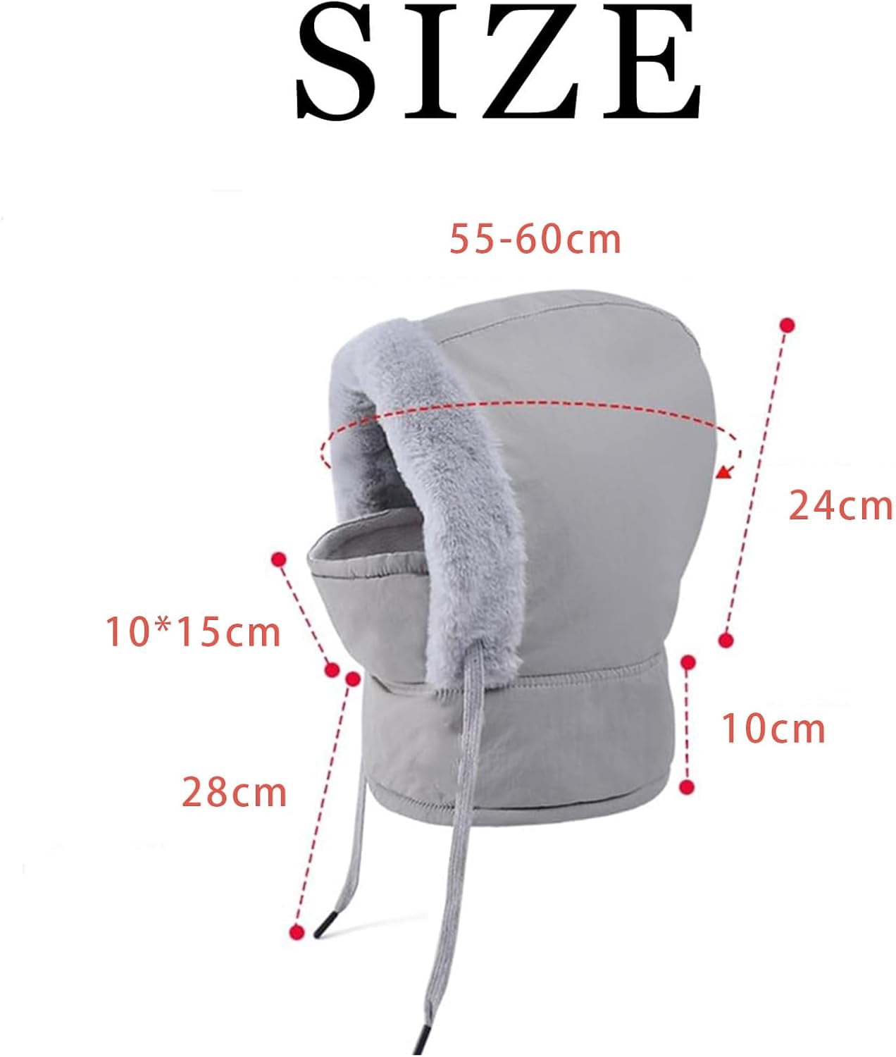 Plush Warm Full Coverage Windproof Hat with Earflaps,Mens Ladies Winter Hats for Cold,Wind-Resistant Face Mask Ski mask