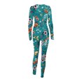 thumbnail image 7 of Women's Long One Piece Pajamas with Drop Seat Butt Flap - Full Zip Up Onesies Jumpsuit Sleepwear, 7 of 7