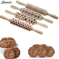 thumbnail image 6 of Spencer 13.8" 3D Christmas Wooden Baking Rolling Pin Engraved Embossing Rolling Pin with Christmas Symbols for baking Cookies Cake "#3", 6 of 6