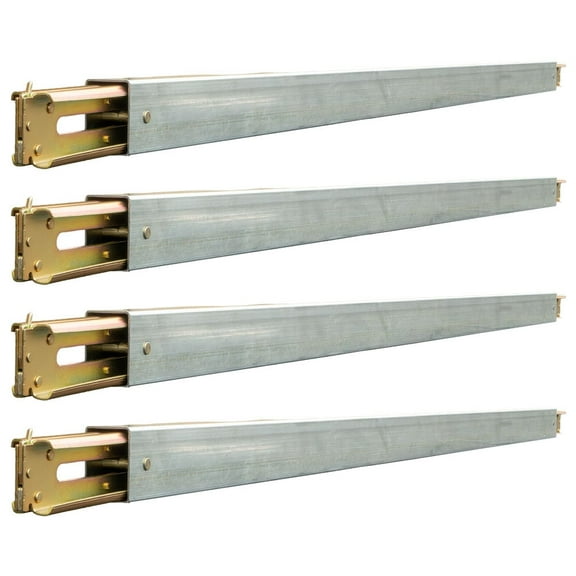 (4 Pack) 92"- 103" Adjustable Steel E-Track Decking/Shoring Beams | Cargo Load Lock Bars for Enclosed Trailers, Trucks, Vans, with The E Track Tie-Down System